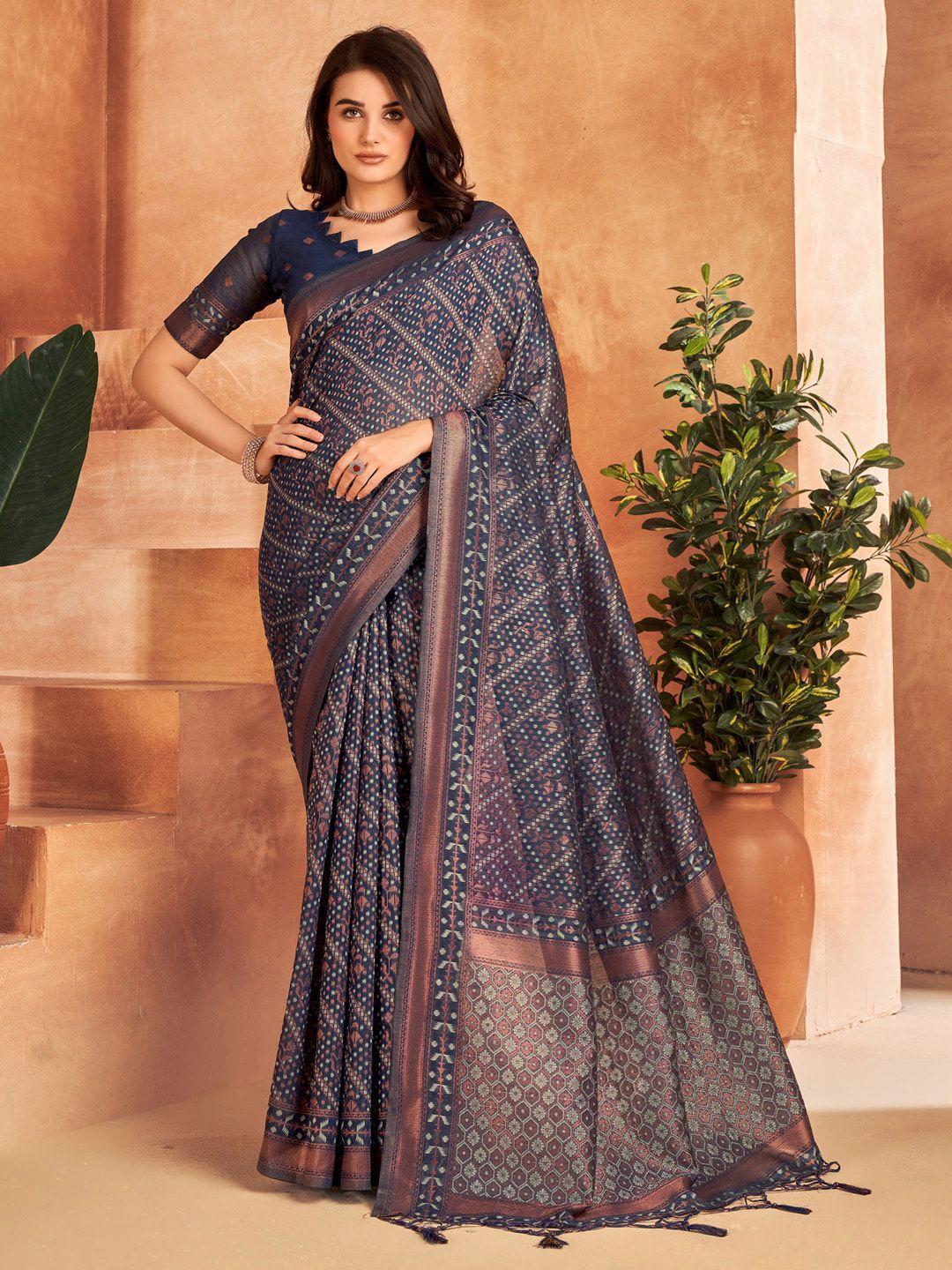 mitera floral woven design zari banarasi saree