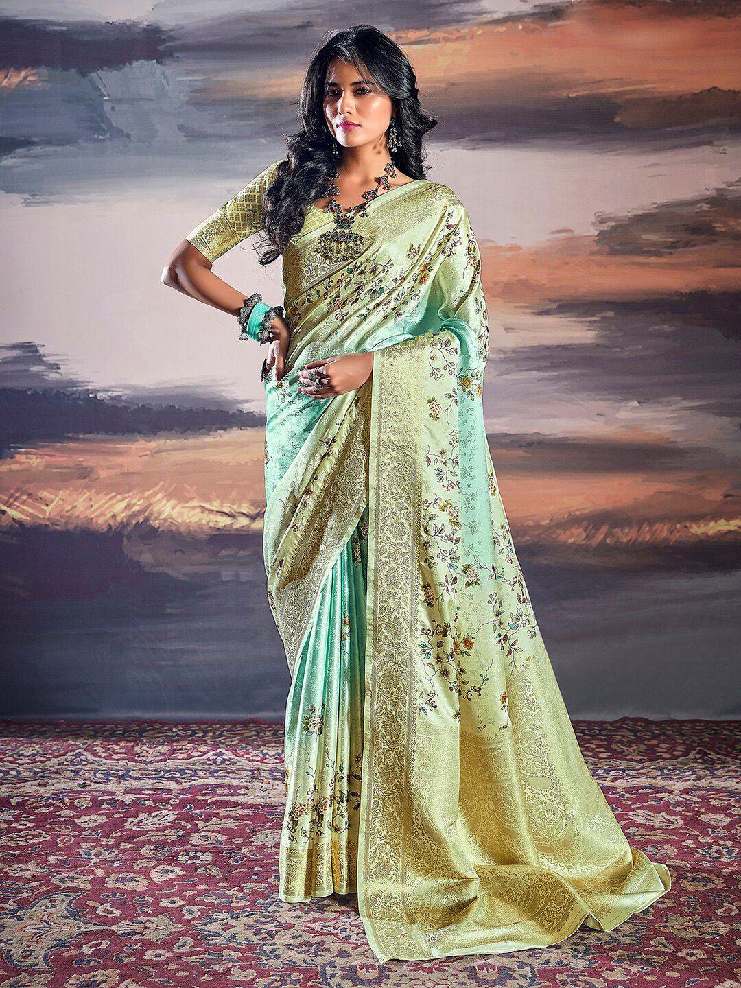 mitera floral zari art silk banarasi saree