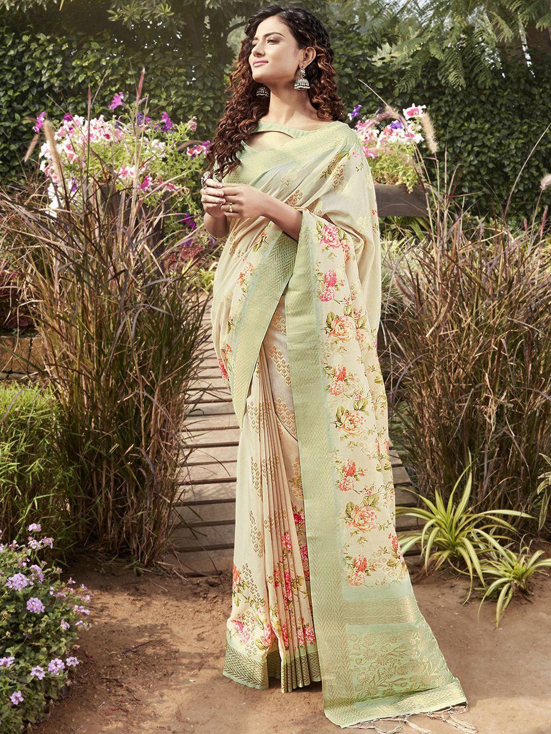 mitera floral zari banarasi saree