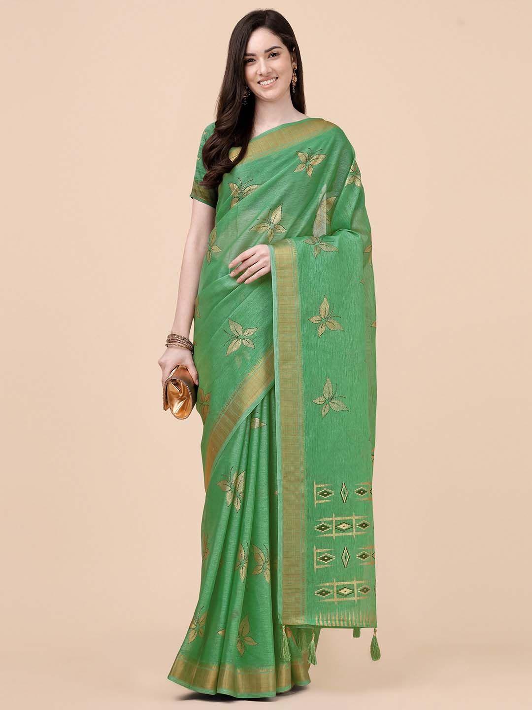 mitera floral zari pure silk saree