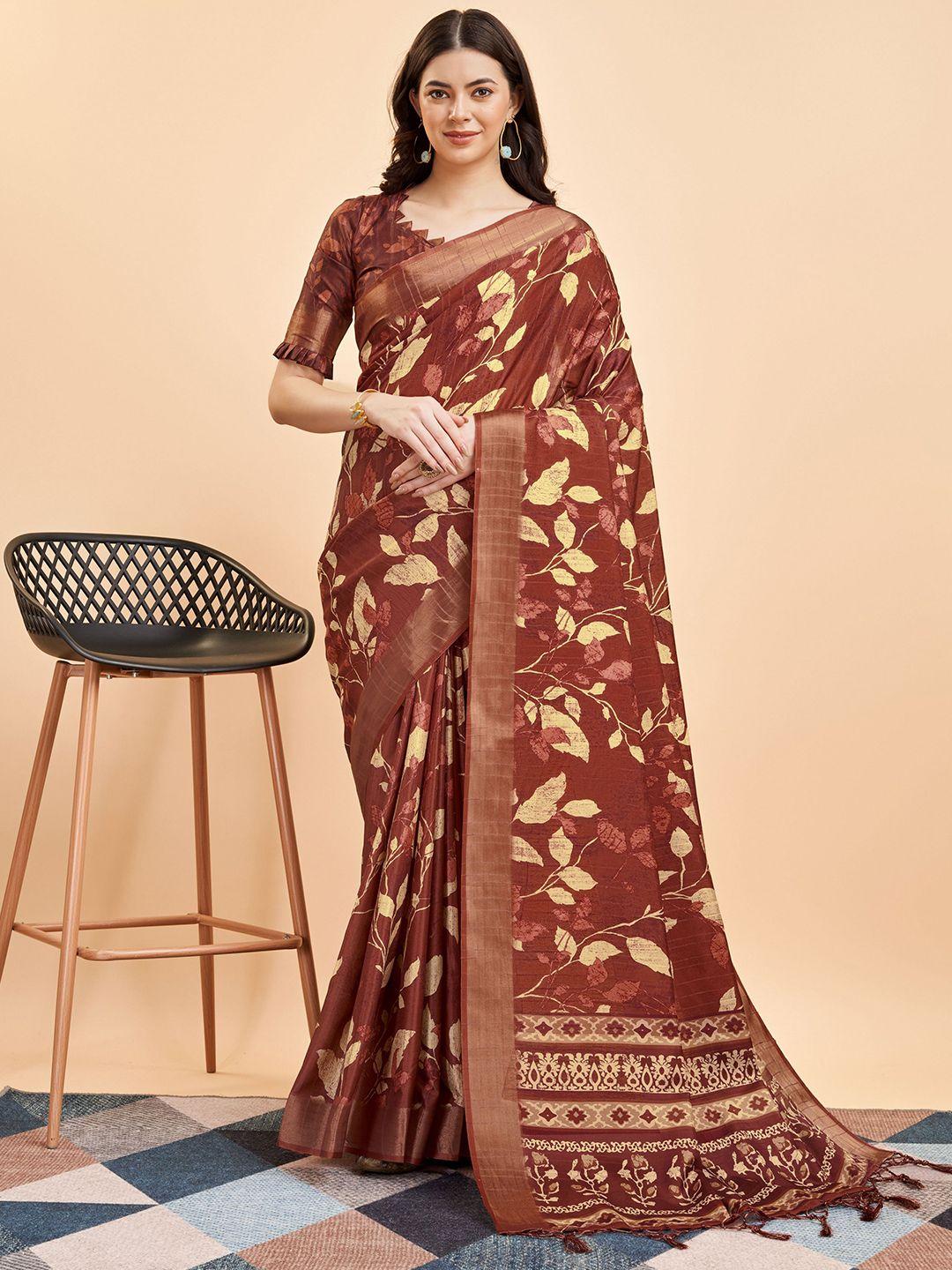 mitera floral zari pure silk saree