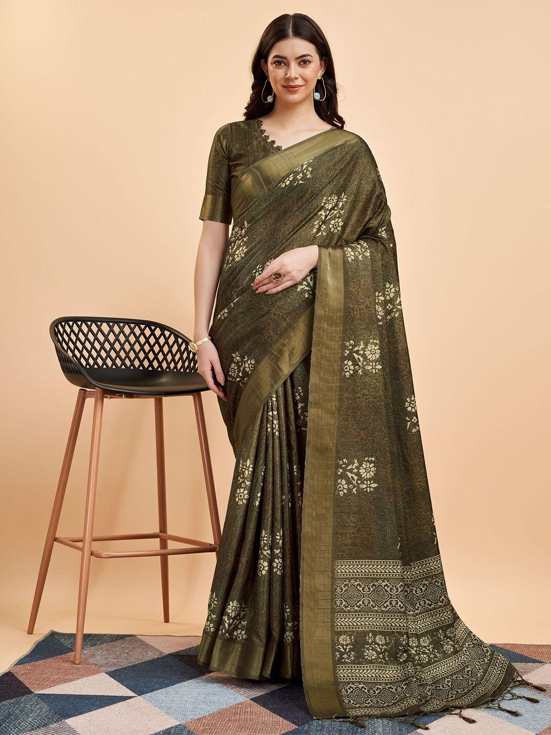 mitera floral zari pure silk saree