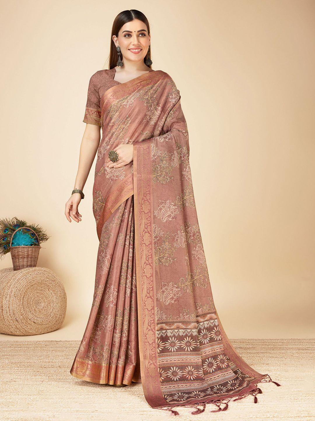 mitera floral zari pure silk saree