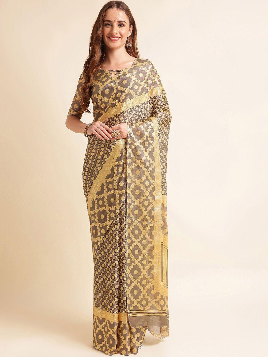 mitera geometric printed pure chiffon saree