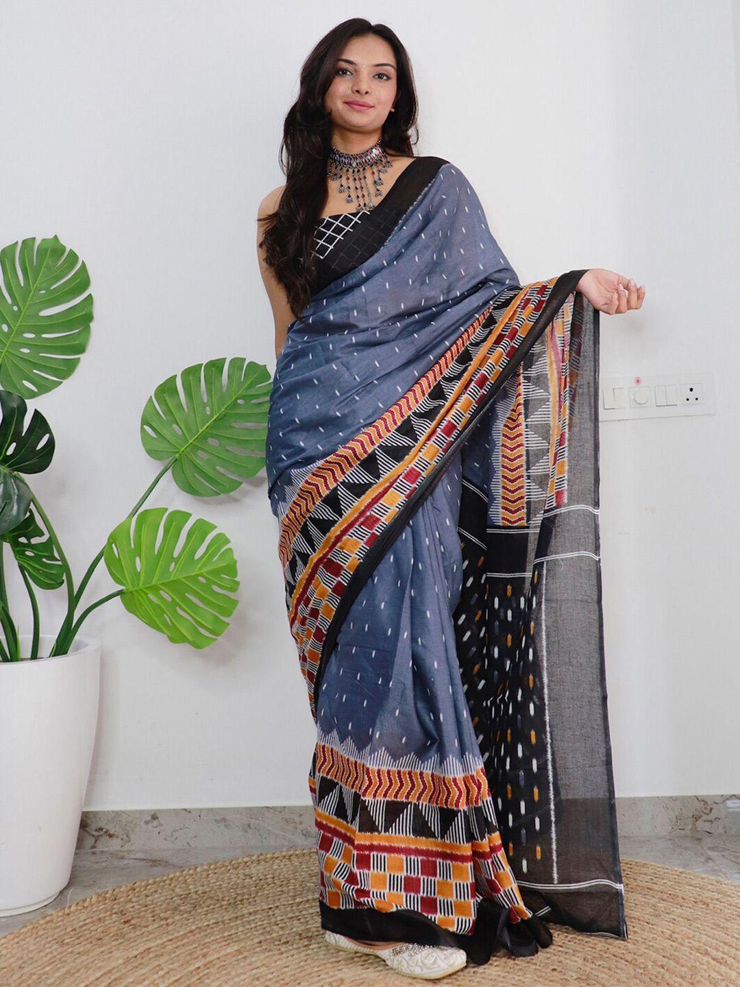 mitera geometric printed saree