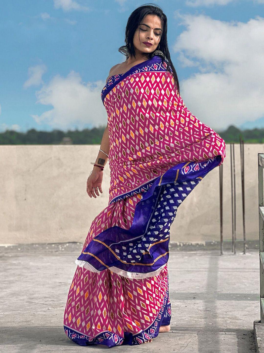 mitera geometric printed saree