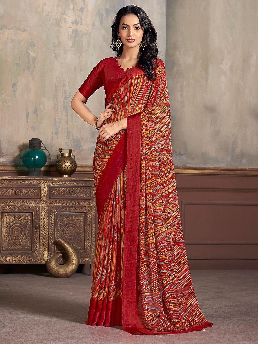 mitera geometric printed saree