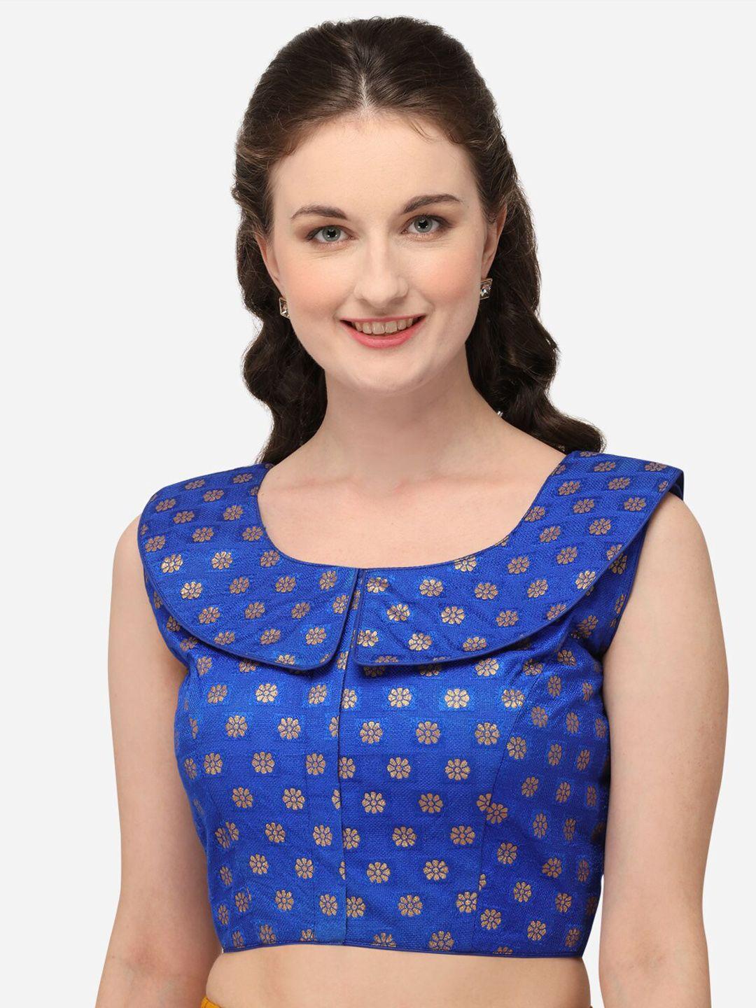 mitera jacquard round neck saree blouse