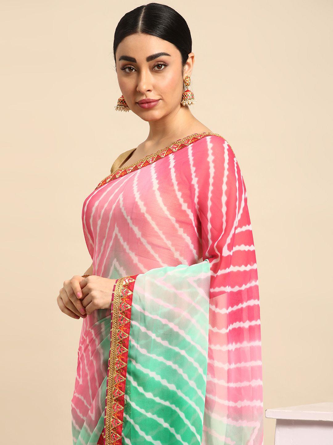 mitera leheriya gotta patti pure chiffon saree