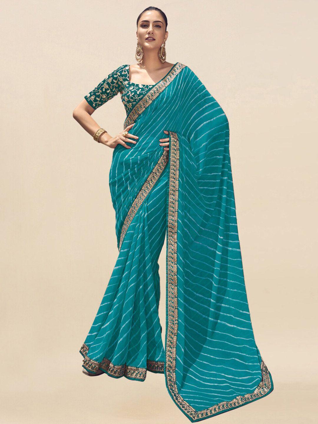 mitera leheriya printed embroidered saree