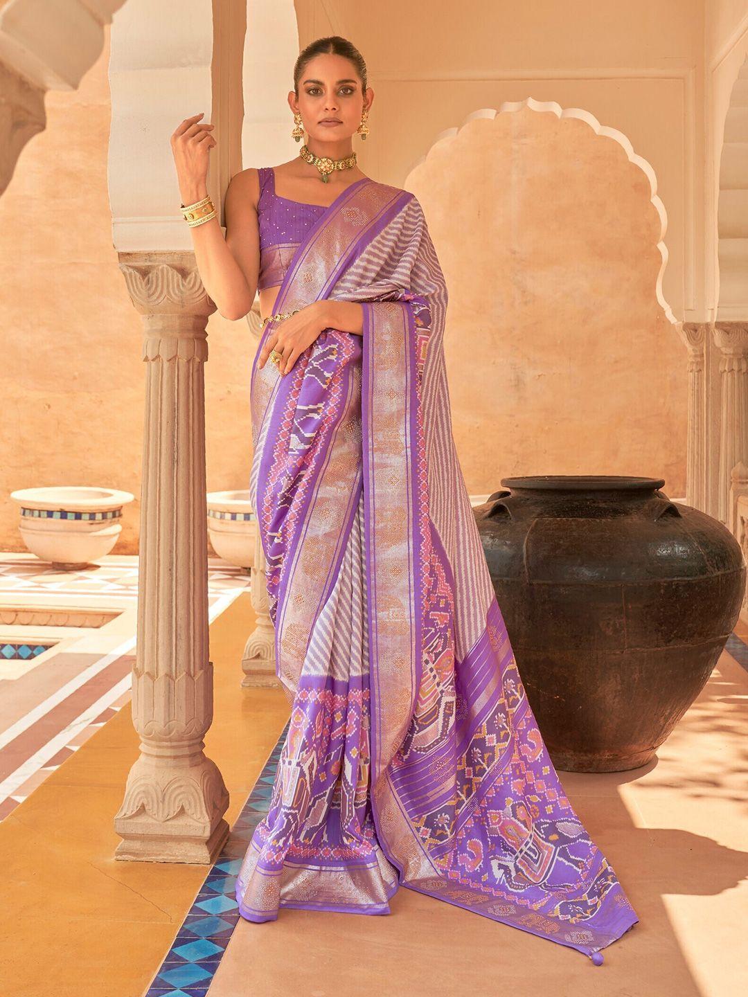 mitera leheriya printed zari pure silk patola saree