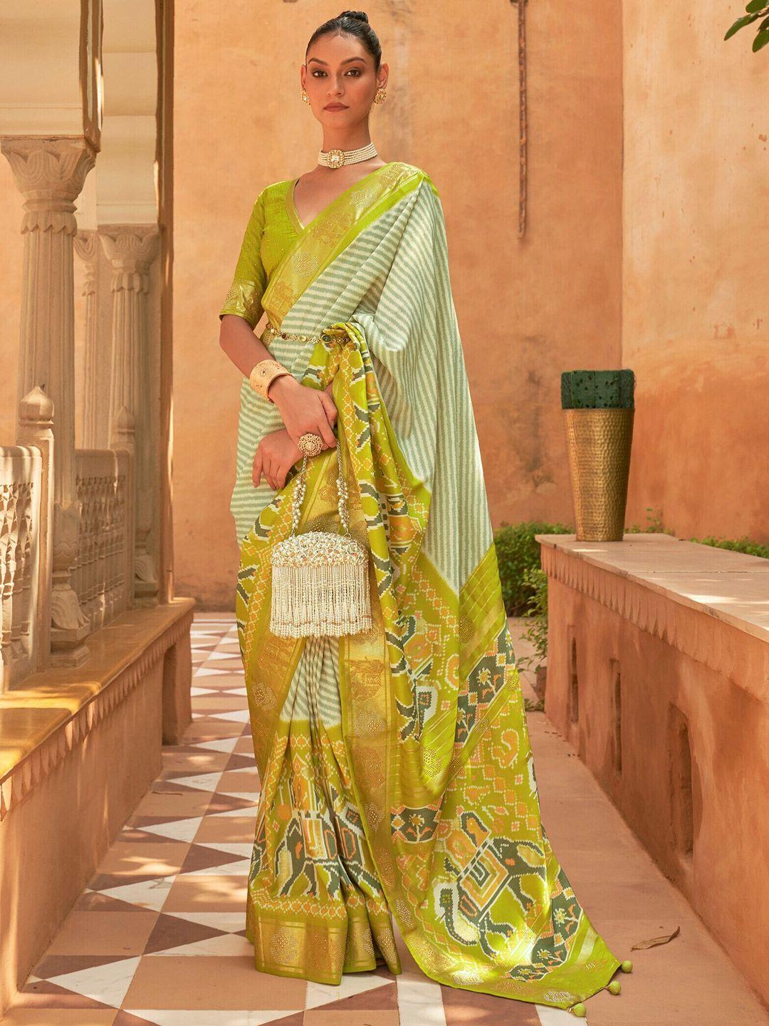 mitera leheriya printed zari pure silk patola saree