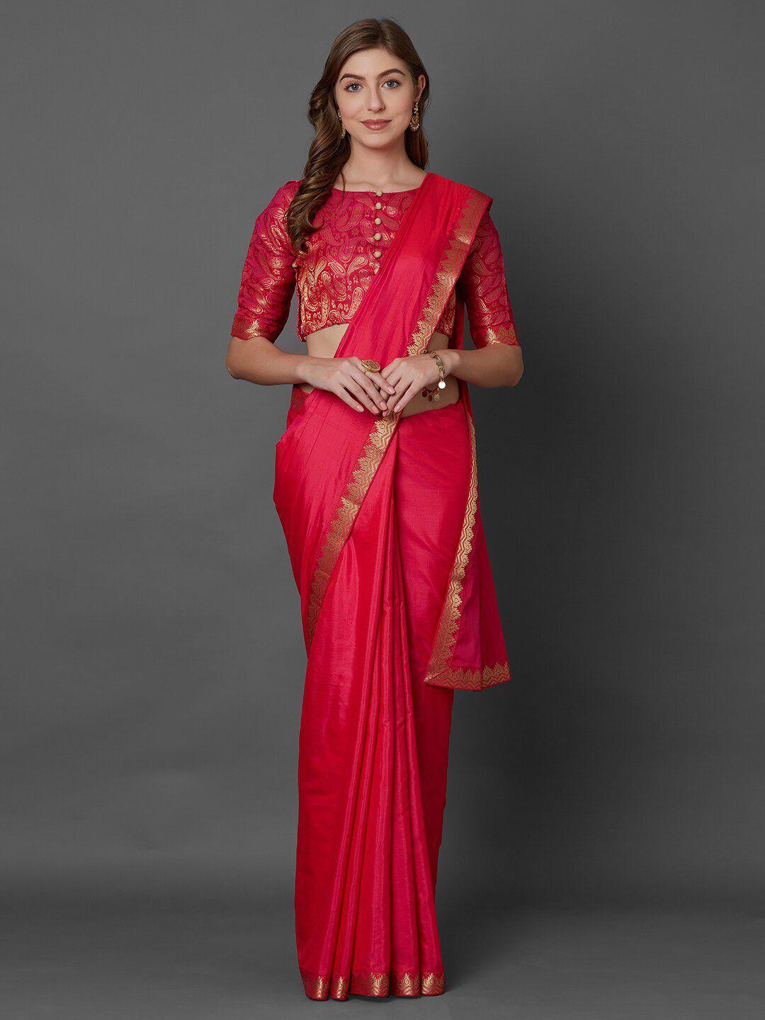 mitera magenta silk blend saree