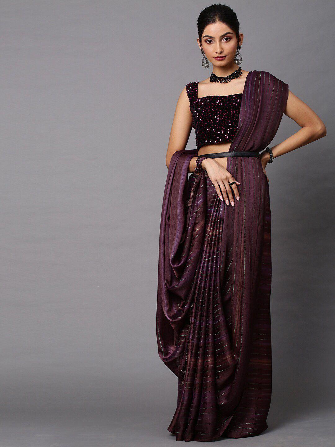 mitera maroon embellished saree