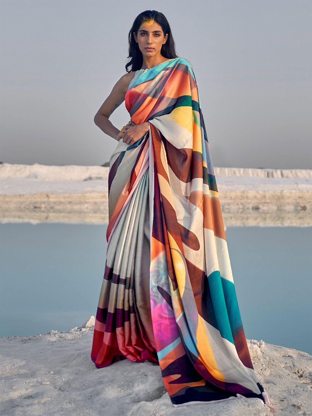 mitera multicoloured saree