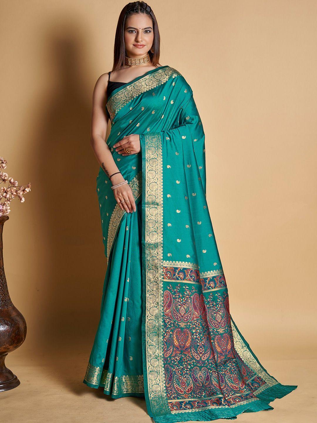 mitera paisley woven design zari banarasi saree