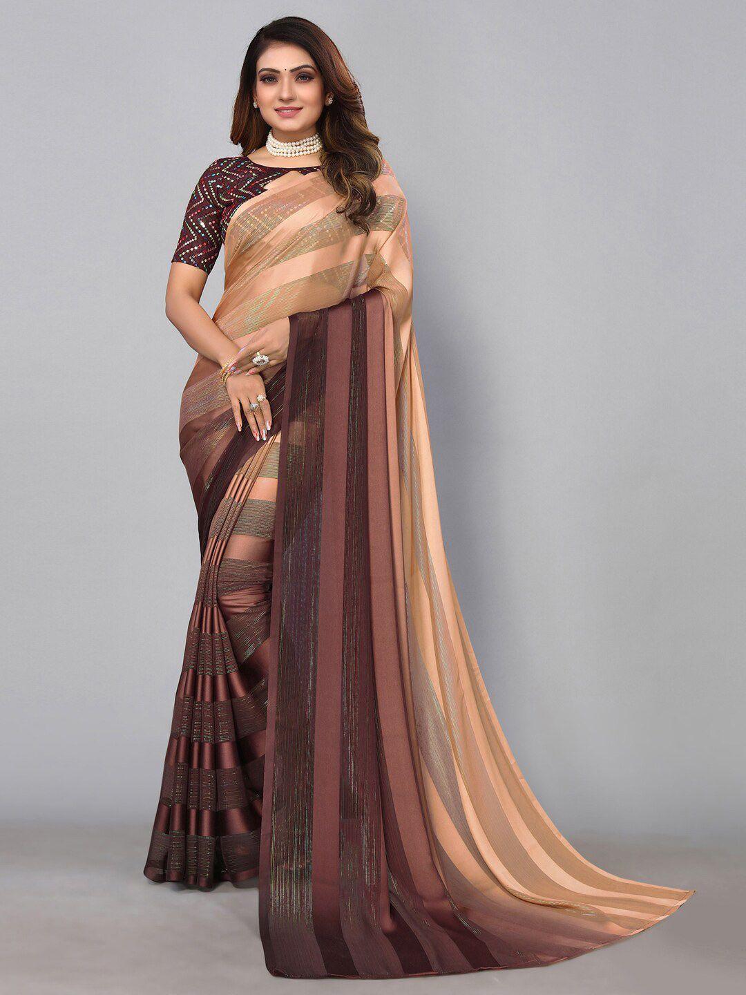 mitera patta with zari stripes sequinned saree