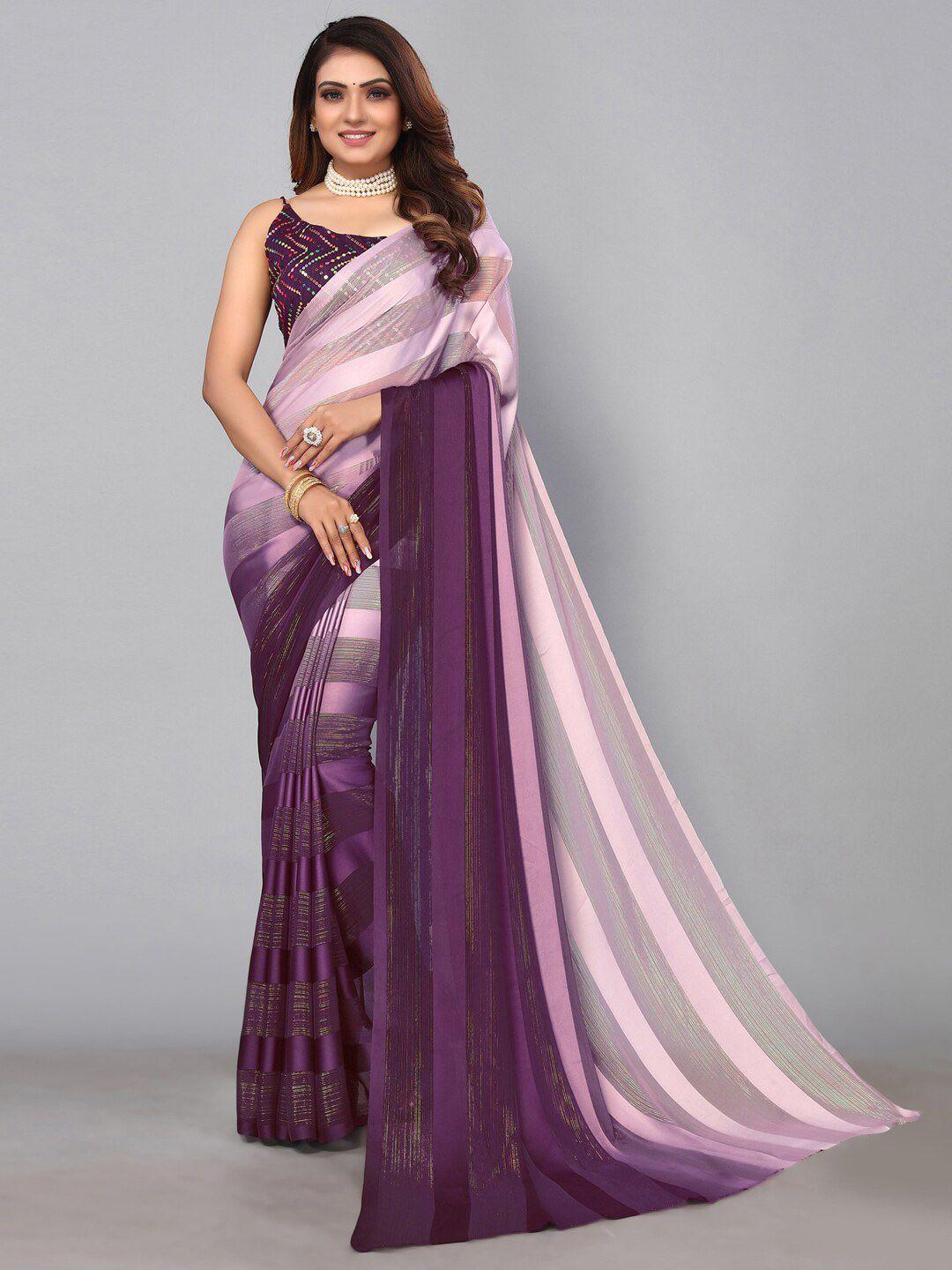 mitera patta with zari stripes sequinned saree