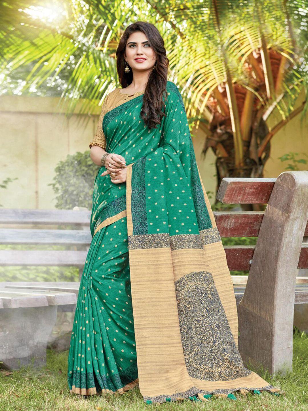 mitera polka dot pure silk saree with tassels