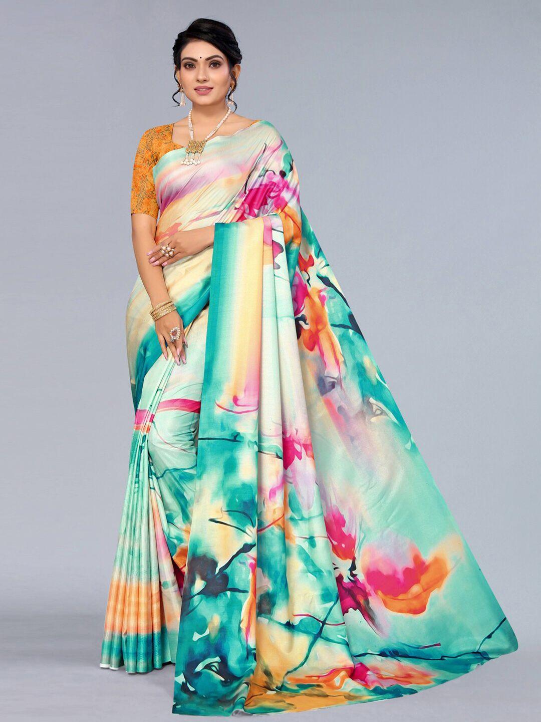 mitera poly silk abstract printed saree