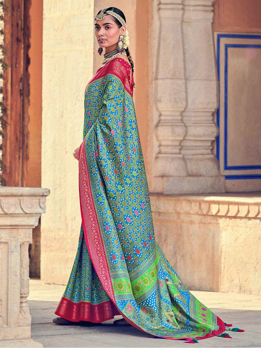 mitera printed bandhani saree