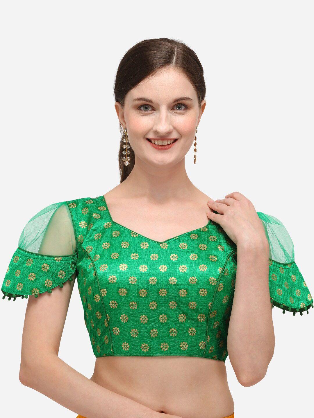 mitera printed jacquard saree blouse