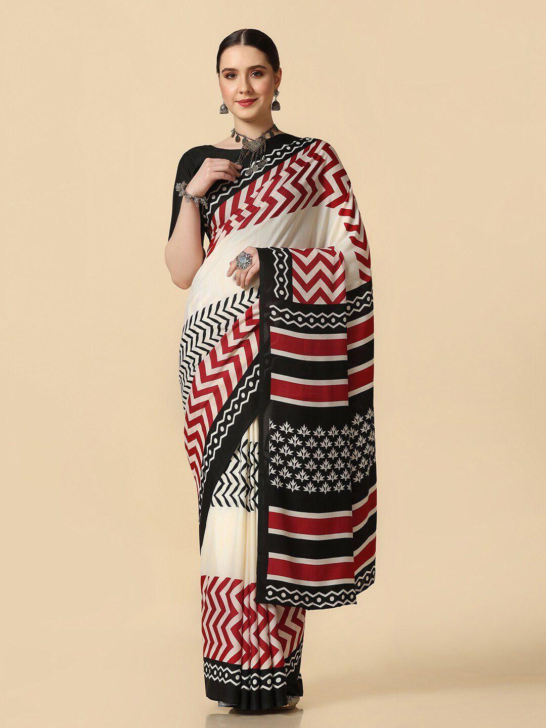 mitera printed silk blend saree