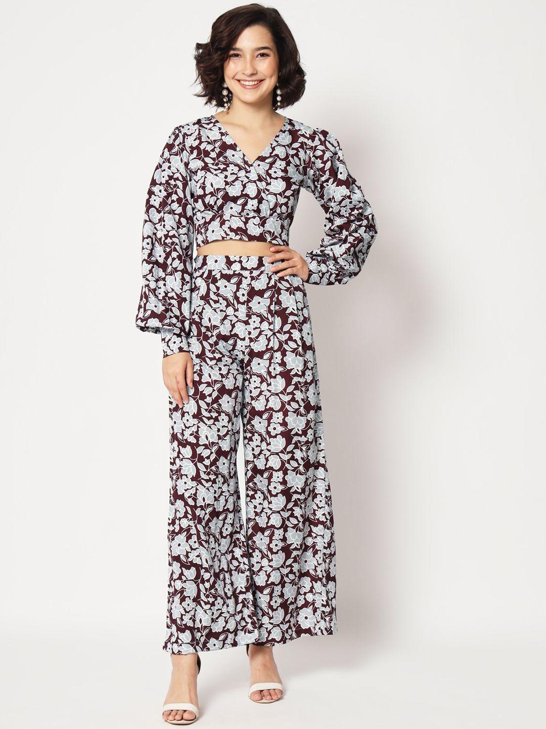 mitera printed top & palazzos co-ords set