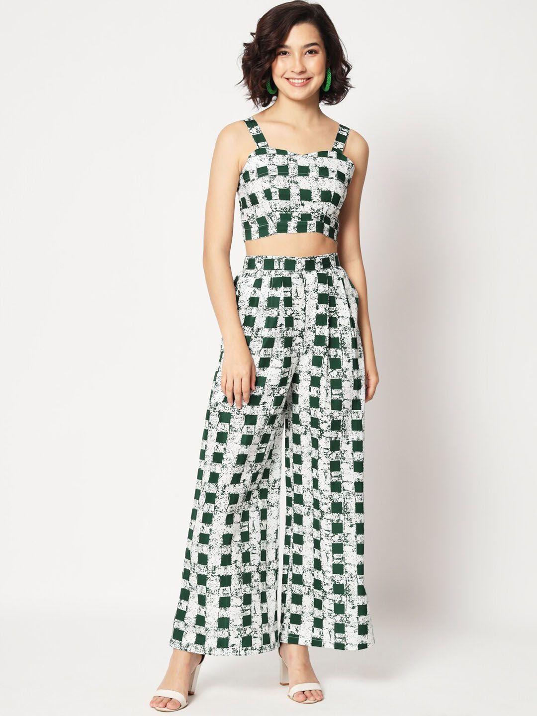 mitera printed top & palazzos with shrug 3-piece co-ords set