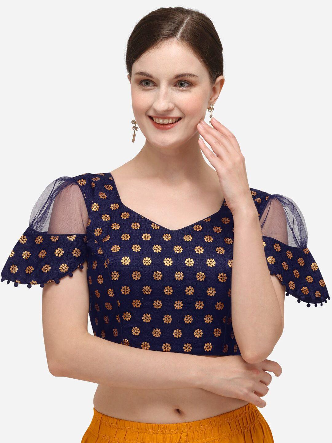 mitera printed v-neck saree blouse