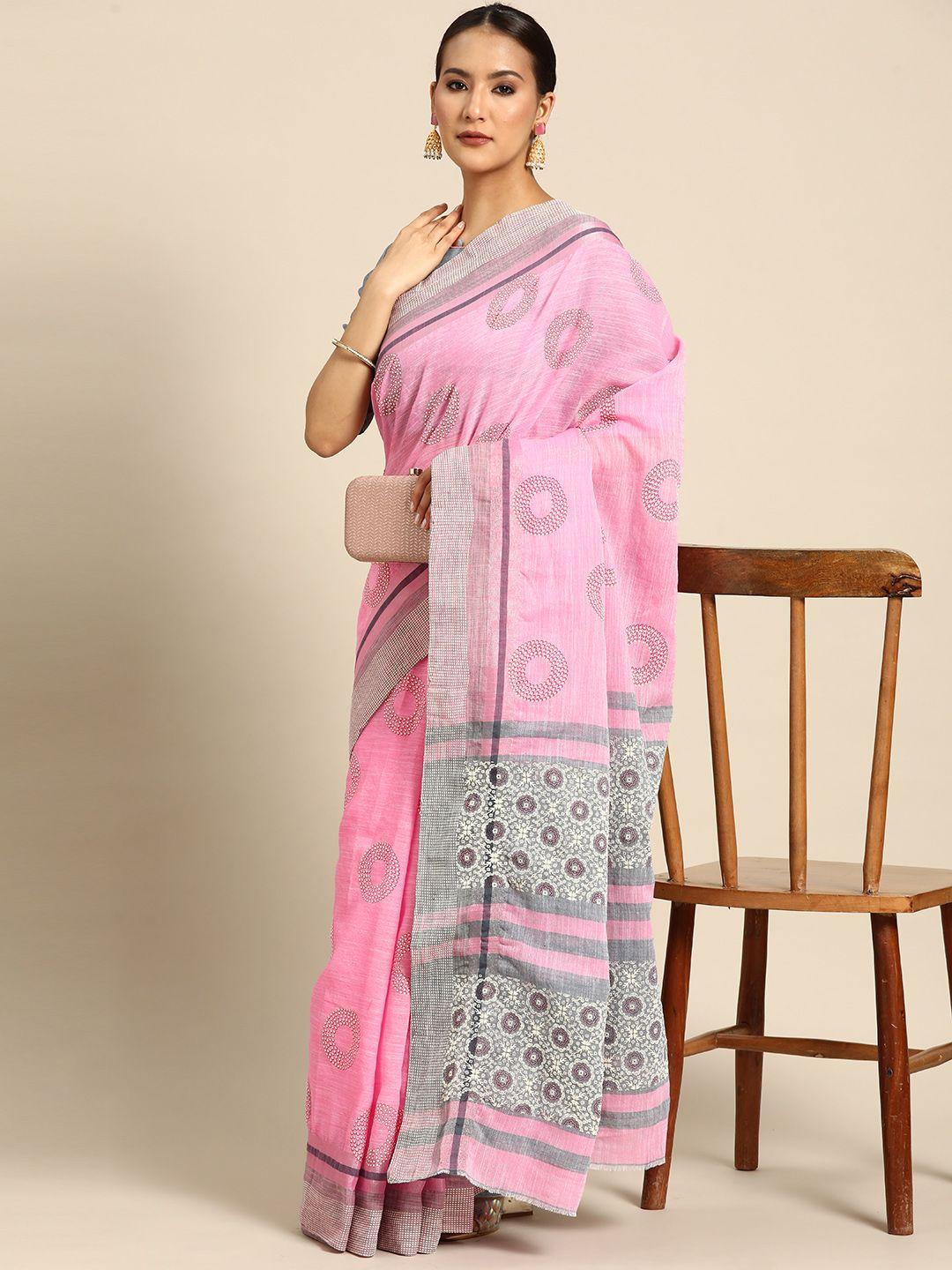 mitera pure linen saree