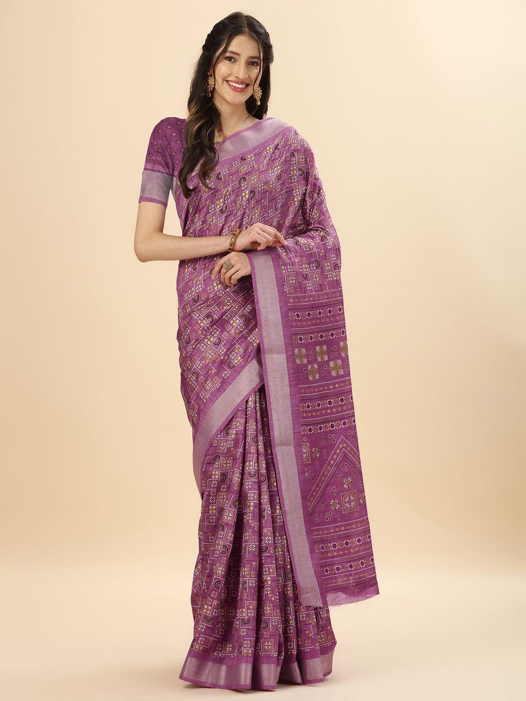 mitera purple & green ethnic motif zari pure silk banarasi saree