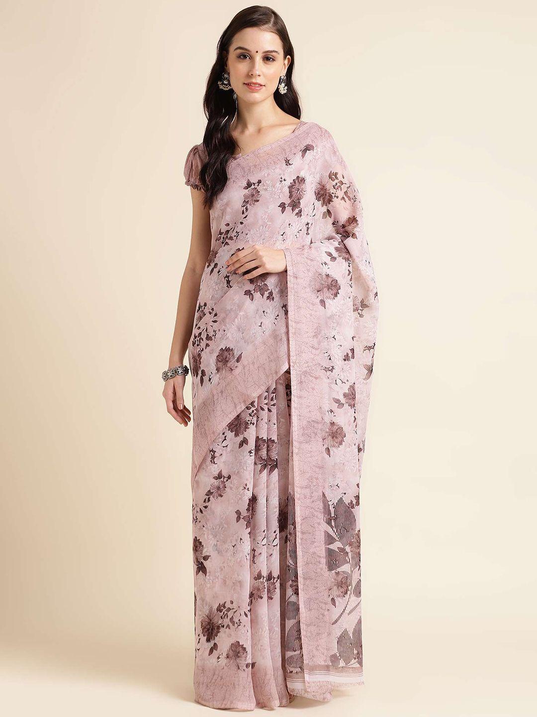 mitera purple pure georgette designer saree