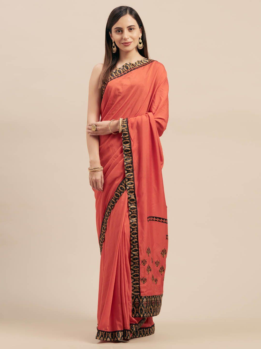 mitera red woven design silk blend saree