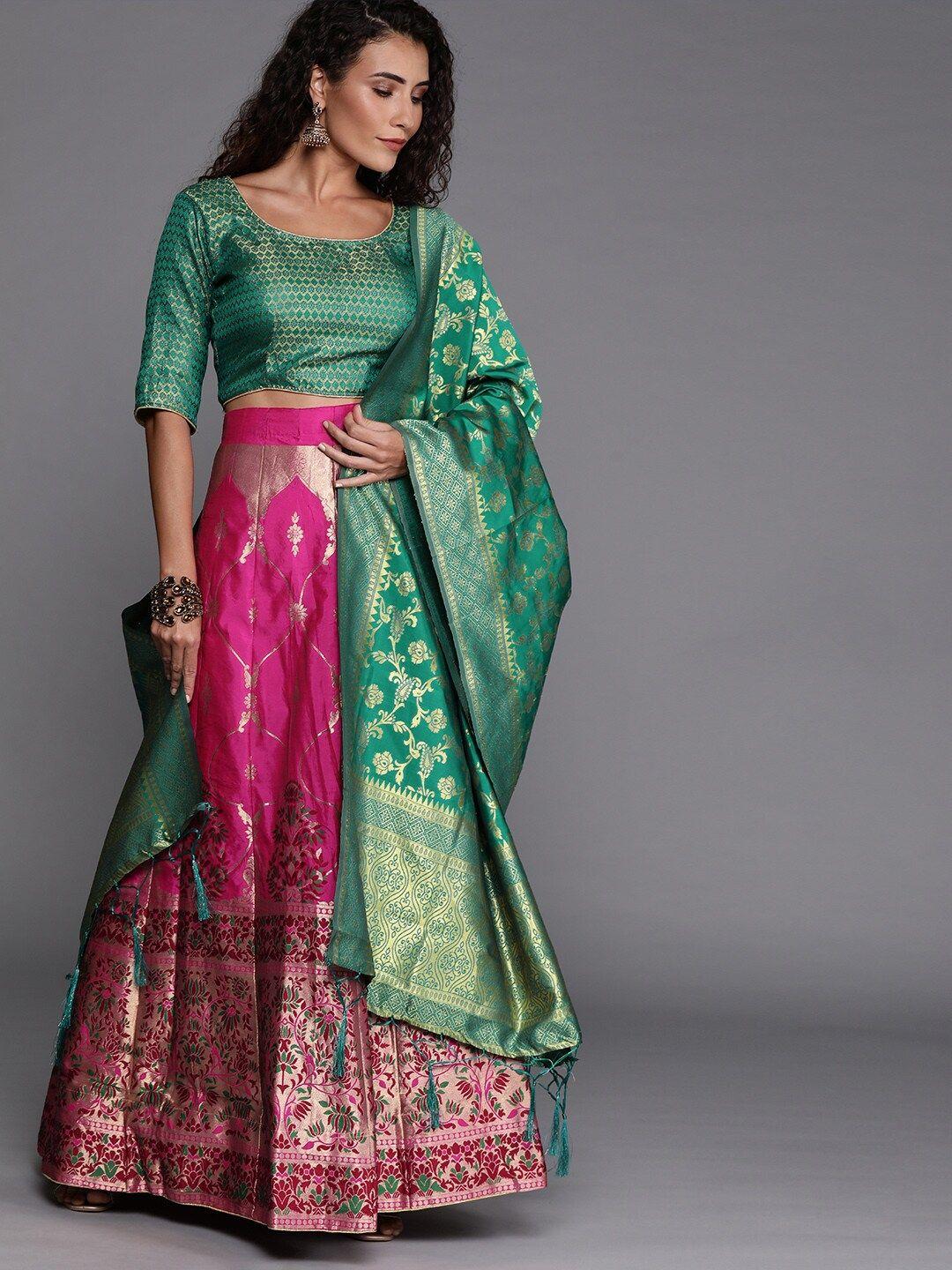 mitera semi-stitched lehenga & unstitched blouse ready to wear with dupatta