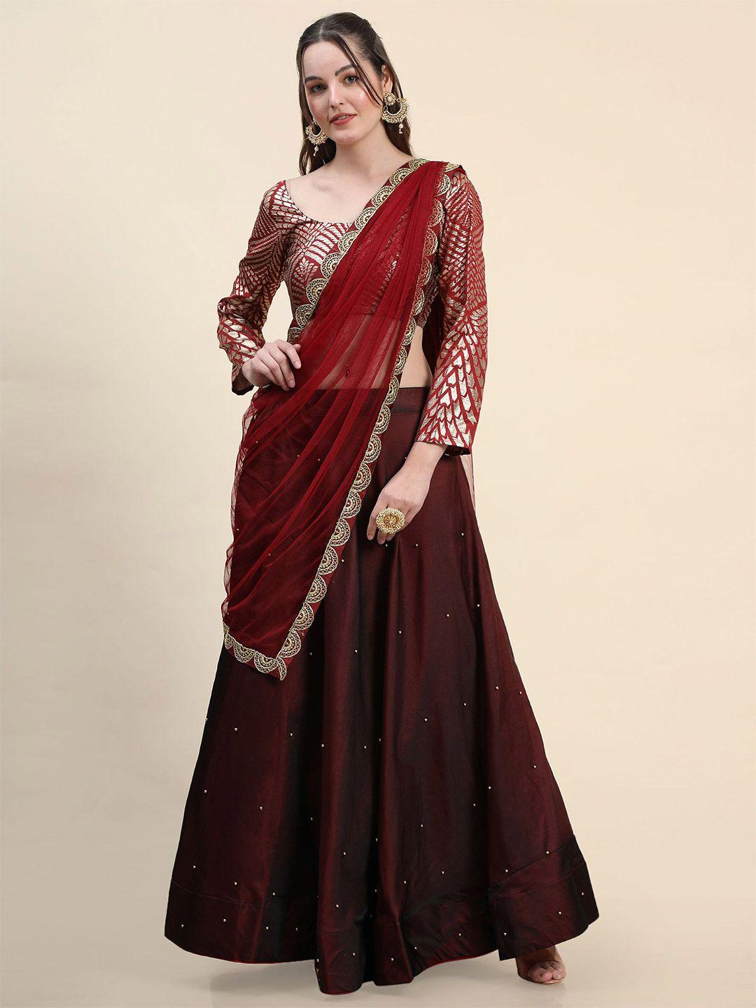 mitera semi-stitched lehenga & unstitched blouse with dupatta