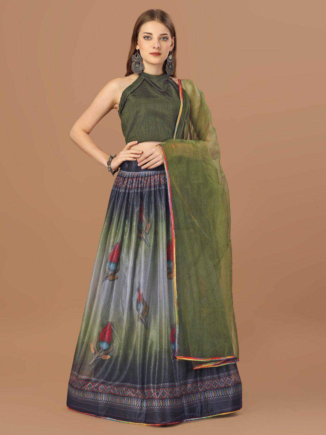 mitera semi-stitched lehenga & unstitched blouse with dupatta