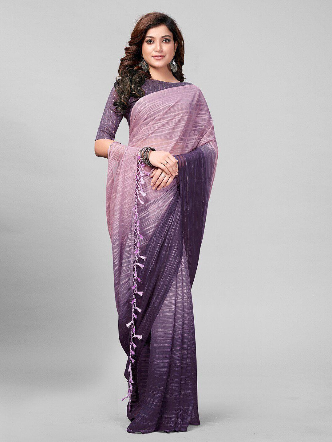 mitera striped embellished art silk saree