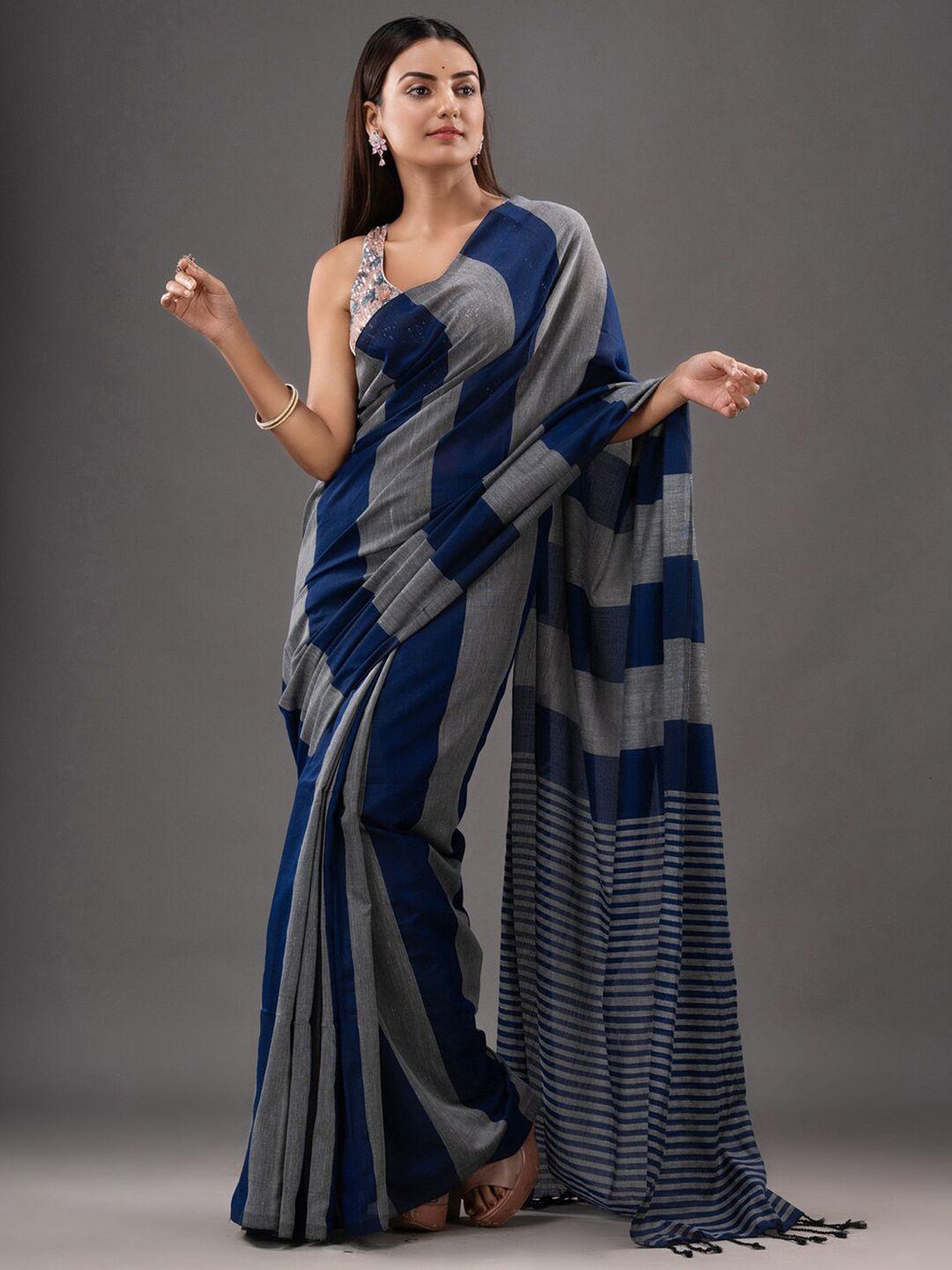 mitera striped pure cotton saree