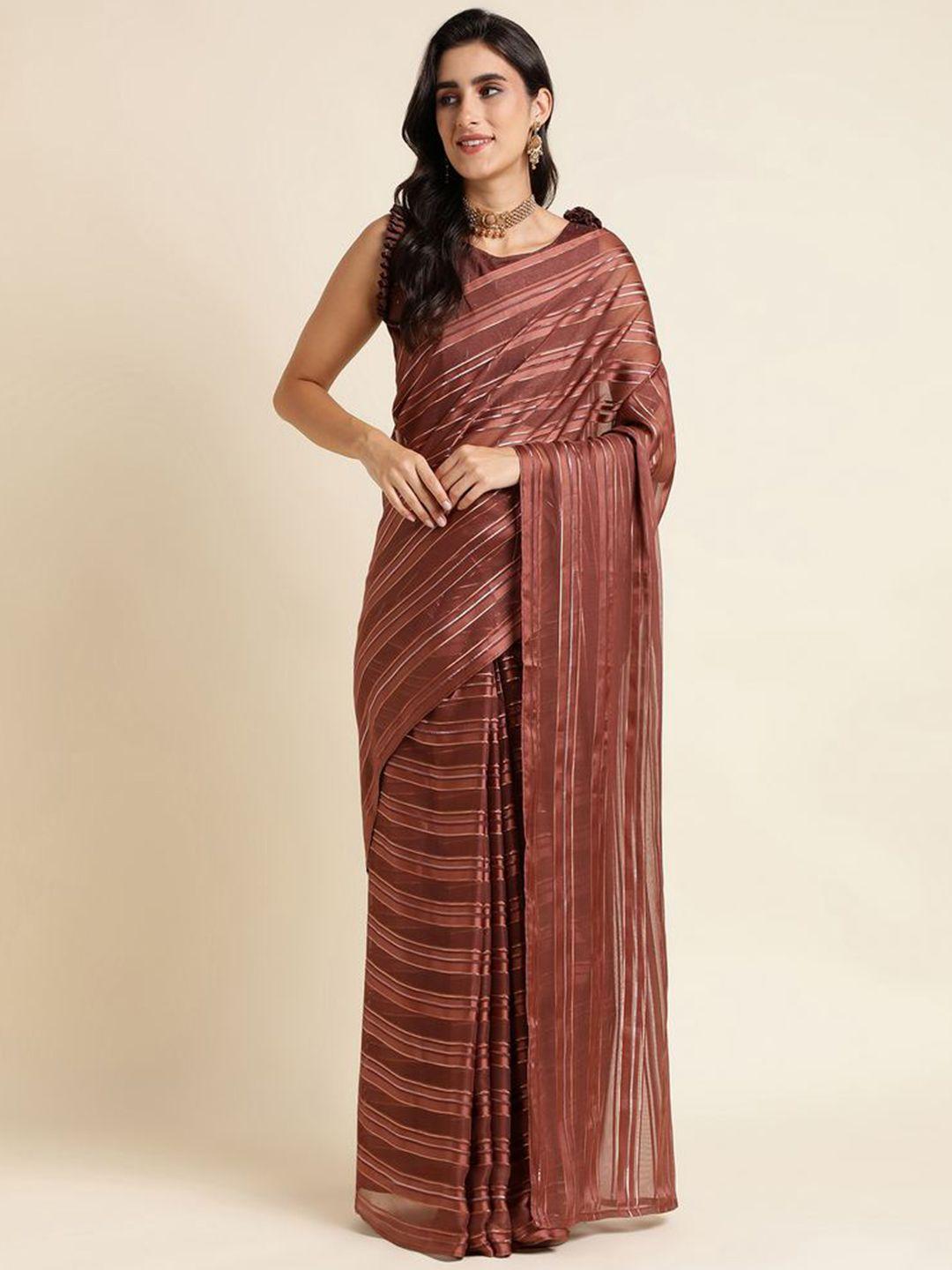 mitera striped pure georgette saree