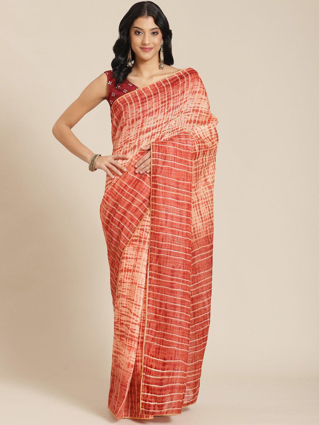 mitera tie and dye sequinned pure georgette saree