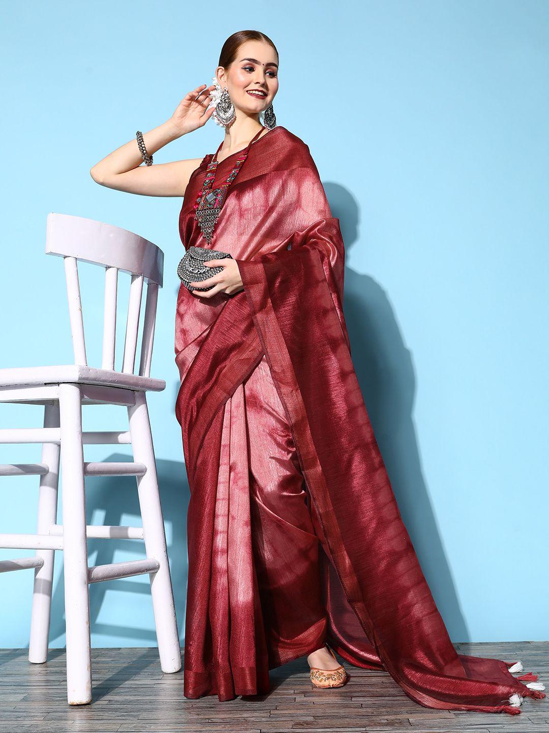 mitera tie and dye silk cotton saree with zari border