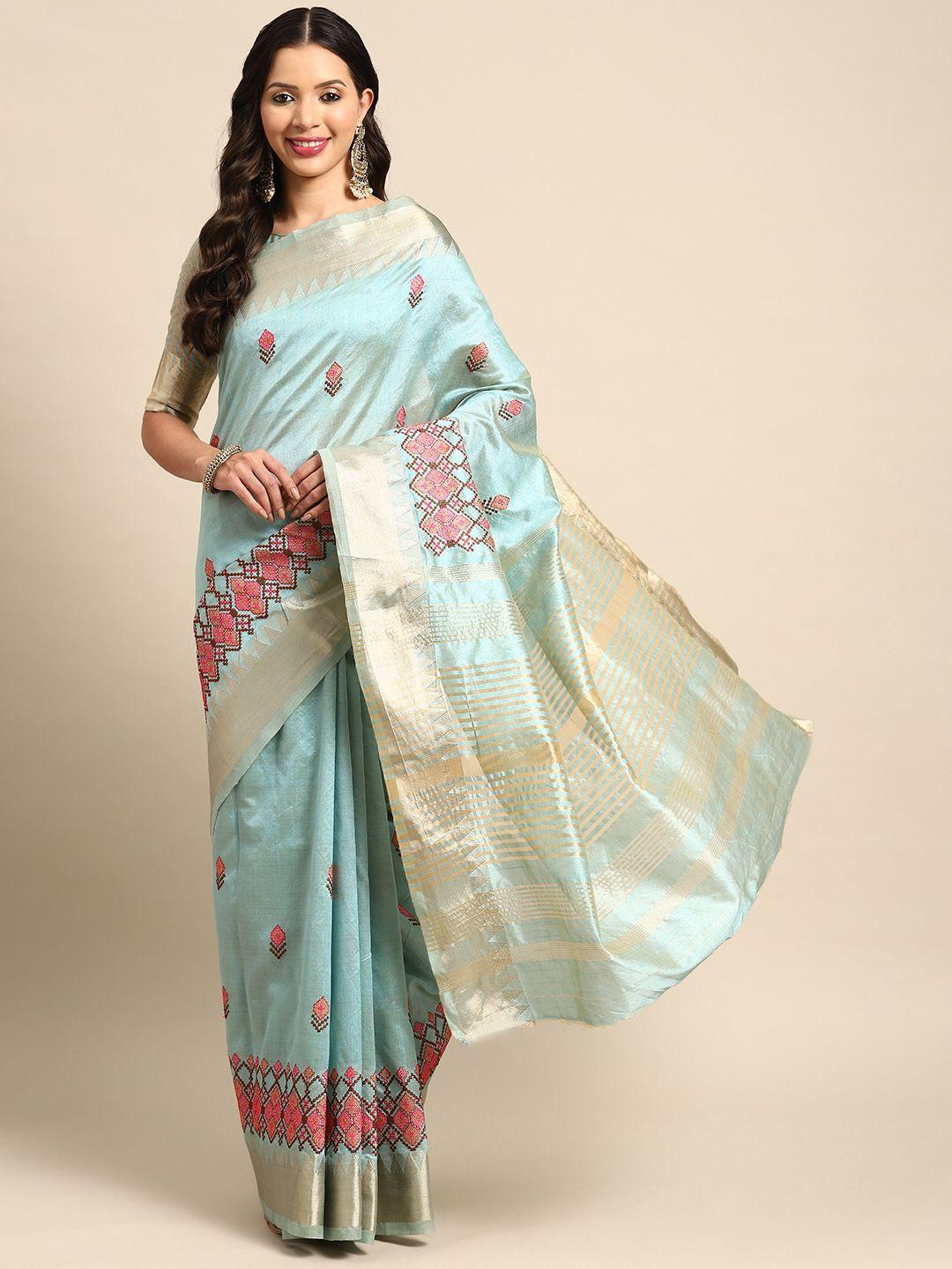 mitera woven design embroidered assam cotton silk banarasi saree