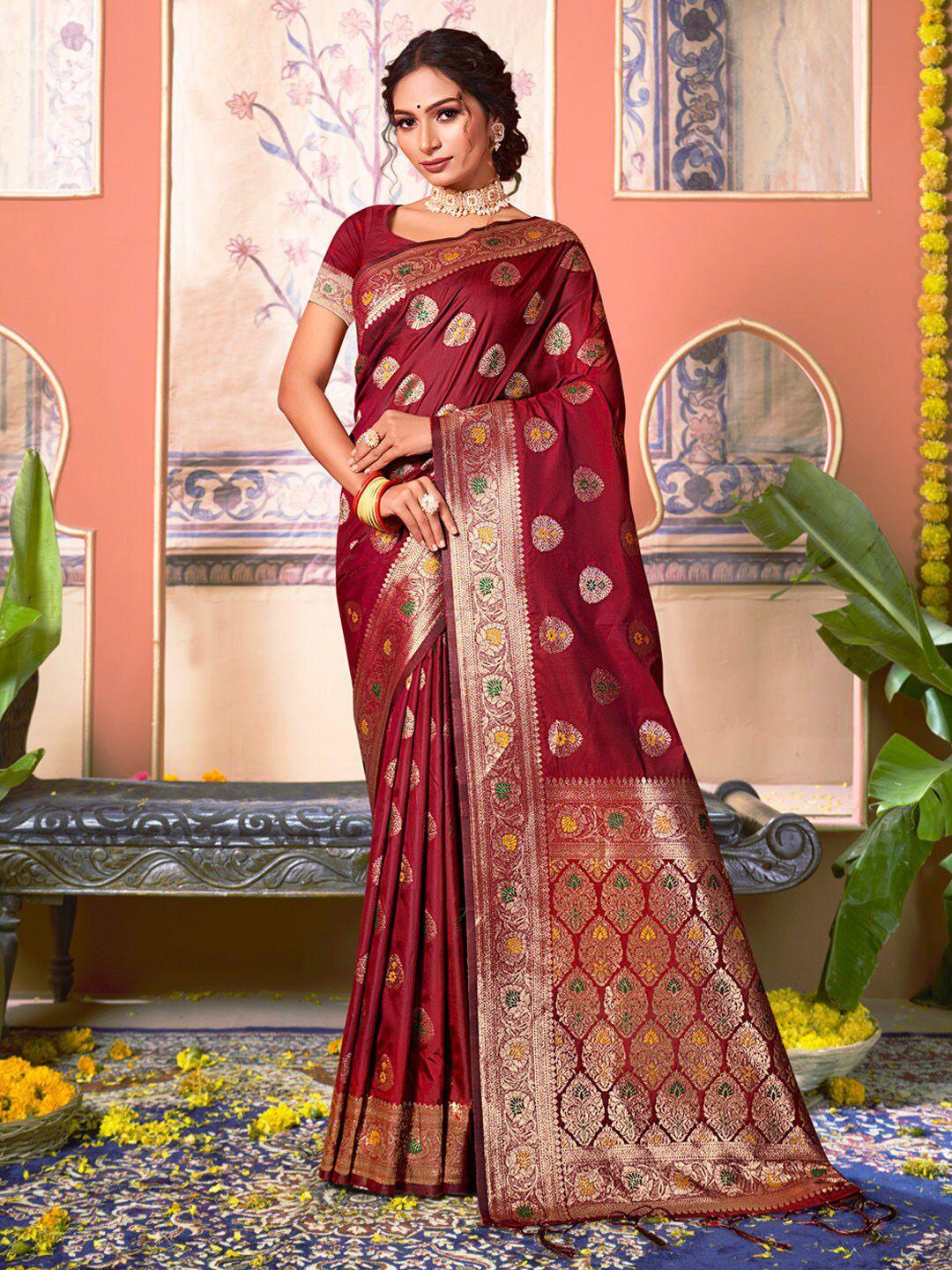 mitera woven design silk blend banarasi saree