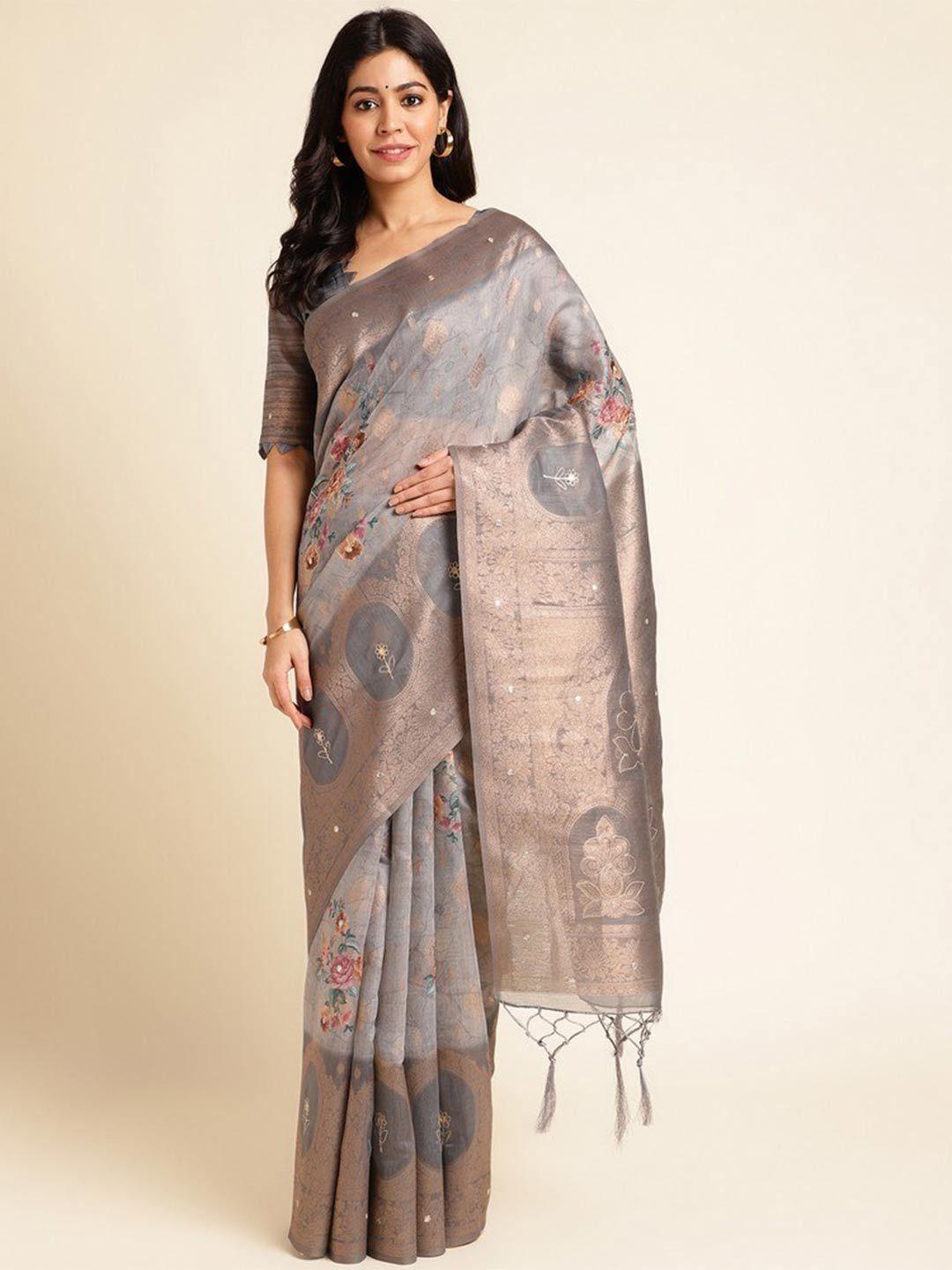 mitera woven design silk cotton designer saree