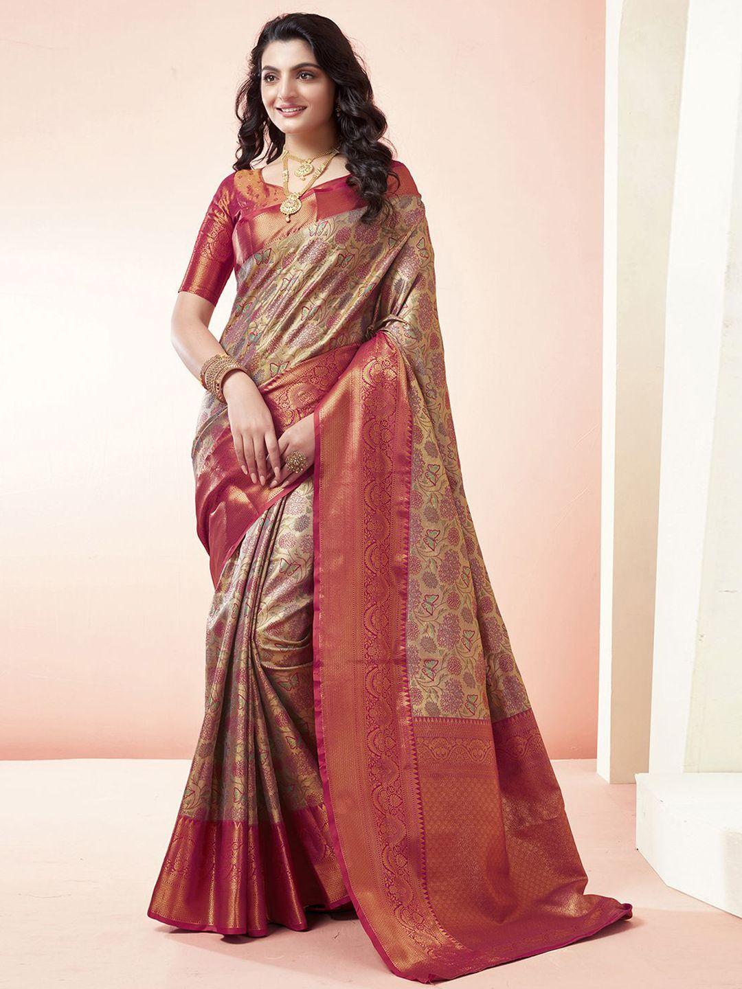 mitera woven design zari art silk banarasi saree