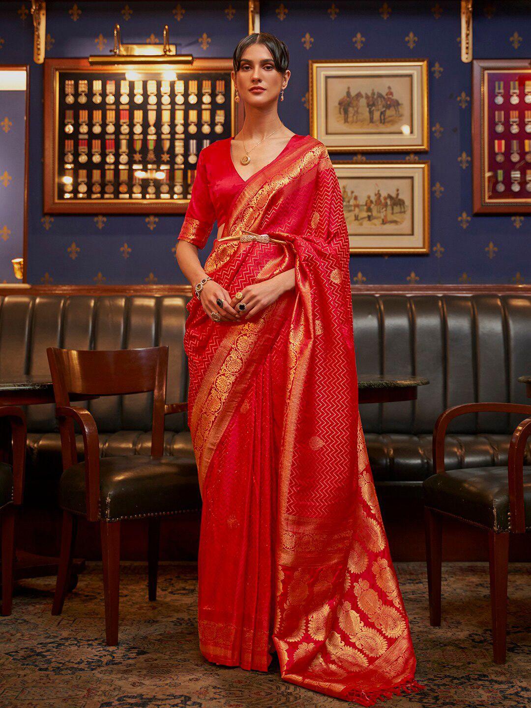 mitera woven design zari banarasi saree