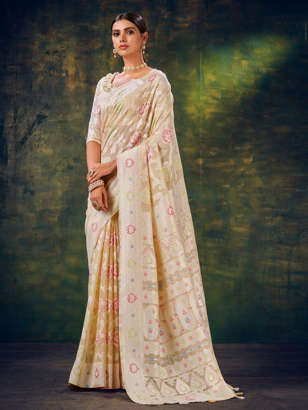 mitera woven design zari banarasi saree