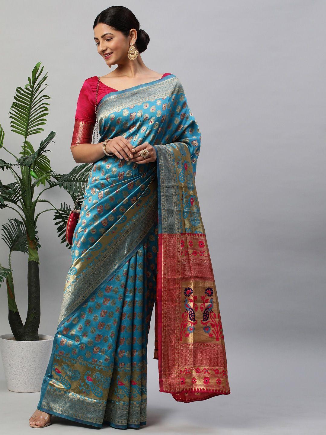 mitera woven design zari kanjeevaram saree