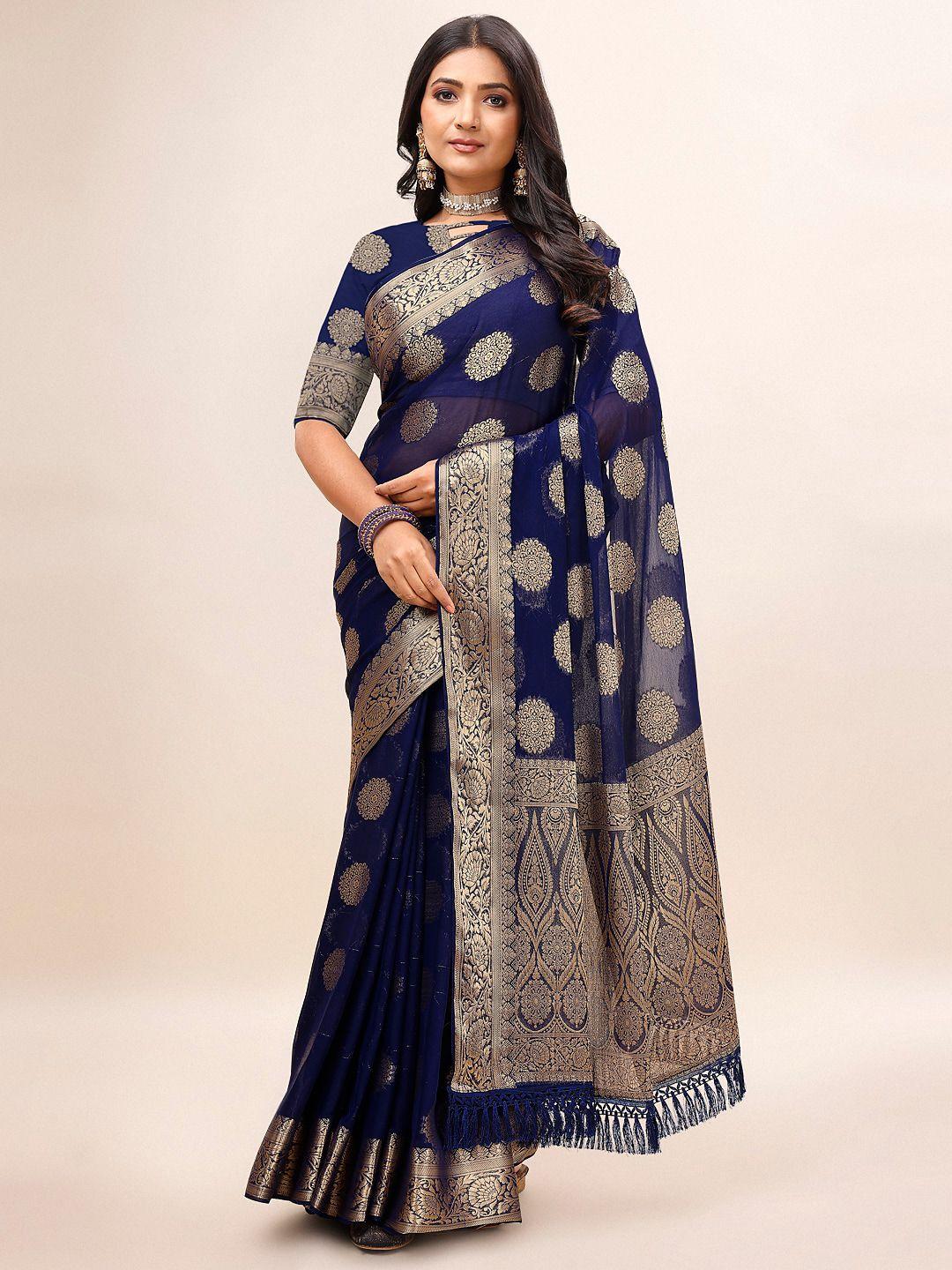 mitera woven design zari pure chiffon saree